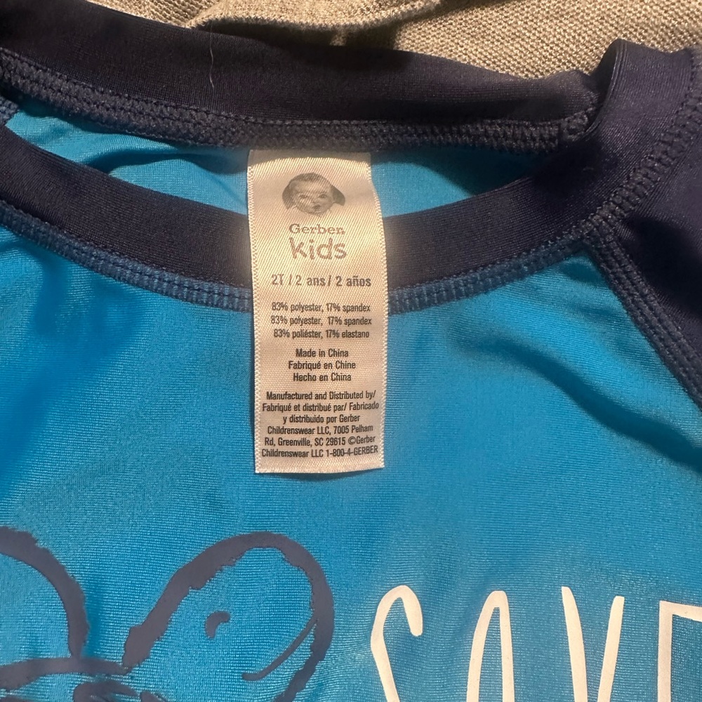 Gerber Kids Aqua and Navy Rashguard